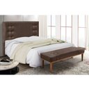 Ver imagem 3 de Cabeceira Cama Box Casal 140cm e Recamier Gênova Veludo Marrom S04 - D'Rossi