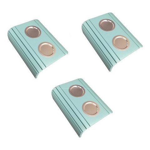 Kit 03 Esteira Decorativa Laqueada Sofá Alumínio Azul Bebe