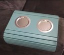 Ver imagem 3 de Kit 03 Esteira Decorativa Laqueada Sofá Alumínio Azul Bebe
