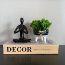 Ver imagem 4 de Livro decorativo, vaso tripé e mulher meditando na cor preta