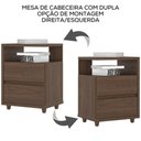 Ver imagem 5 de Kit 2 Mesas de Cabeceira 2 Gavetas 48 Cm Campeche Henn Castanho