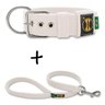 Coleira e Guia de Passeio Fit Amorosso Enforcador Cachorro Branco M - 1