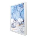 Ver imagem 2 de Quadro Decorativo Abstrato Mármore Azul Claro em Moldura Caixa Tacolado Moldura Trad 1cm Preta sem V