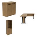 Ver imagem 2 de Conjunto Escritório 3 Peças 1 Armário com Portas 1 Balcão com 2 e 1 Mesa em L Espresso Móveis Amêndoa Preto Marrom