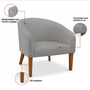 Ver imagem 3 de Poltrona Sala Decorativa Stella Pé Madeira Trapézio Castanho Sintético Cinza D03 - D’Rossi