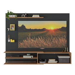 Painel para TV até 65 Polegadas 1 Porta e Prateleiras Multimóveis MP1064 Preto/Rustic - 4