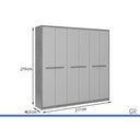 Ver imagem 3 de Guarda Roupa 6 Portas Belmont Cedro/Salvia - Carraro
