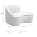 Ver imagem 3 de Divã Recamier Curvo Sala de Estar Recepção Marrocos 160cm Lado Direito Bouclé