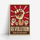 Ver imagem 1 de Quadro Revolution Revolução Punho Vermelho Canvas 60x40cm