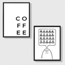 Ver imagem 1 de Kit 2 Quadros Minimalistas Café - Coffee 45x34cm - com Vidro:moldura Branca