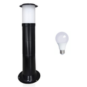 Ver imagem 1 de Poste Balizador Luminária Sítio Jardim 50cm Preto + Lâmpada
