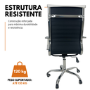Ver imagem 5 de Kit 2 Cadeira Escritório Esteirinha Giratória Alta - Branco