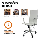 Ver imagem 2 de Kit 2 Cadeira Escritório Esteirinha Giratória Alta - Branco