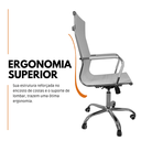 Ver imagem 3 de Kit 2 Cadeira Escritório Esteirinha Giratória Alta - Branco