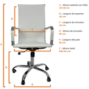 Ver imagem 4 de Kit 2 Cadeira Escritório Esteirinha Giratória Alta - Branco