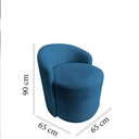 Ver imagem 6 de Poltrona Decorativa Yara Orgânica Bouclé Azul Marinho
