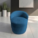 Ver imagem 1 de Poltrona Decorativa Yara Orgânica Bouclé Azul Marinho