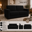 Ver imagem 3 de Sofá Namoradeira Moderno 3 Lugares Sala Estar Recepção Confortável Suede