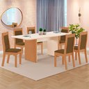 Ver imagem 1 de Sala de Jantar Tuboarte Mesa Manoela 160 com 6 Cadeiras Bella New