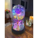 Ver imagem 3 de Kit 2 Rosa Metalizada Ursinho na Cúpula Led Luminária Redoma