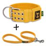 Coleira para Cachorro Medio Grande Porte Tradicional e Guia Amarelo PP - 1