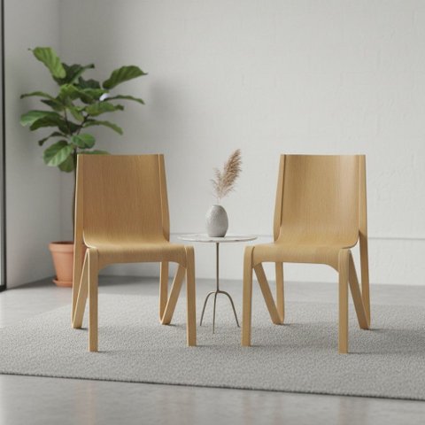 Conjunto 2 Cadeiras Minimalistas Empilhaveis Vermont Fratini