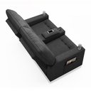 Ver imagem 2 de Poltrona do Papai Reclinável Sala de Cinema 2 Lugares Manual Baú Usb Linho Chumbo