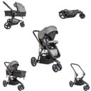 Ver imagem 4 de Carrinho Travel System Compass III Mescla Grafite + Bebê Conforto Casulo + Base - Kiddo