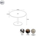 Ver imagem 5 de Mesa de Reunião Redonda 110cm com Plug Tomada Nogal com Preto F5 Office