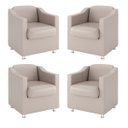 Ver imagem 1 de Kit 4 Poltronas Bia para Salão de Beleza – Balaqui Decor Cor:Courino Bege