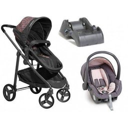 Carrinho de Bebê Moisés Olympus Grafite Rosa com Bebê Conforto GRRG + Base - Galzerano - 1