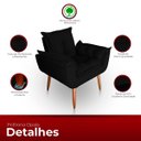 Ver imagem 3 de Kit 2 Poltronas Decorativa Paola Pes Palito Suede Preto