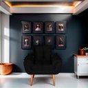 Ver imagem 4 de Kit 2 Poltronas Decorativa Paola Pes Palito Suede Preto