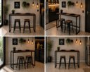 Ver imagem 4 de Mesa Jantar Aparador Bancada Alta Industrial 170x80cm Tampo Imbuia Pés Preto