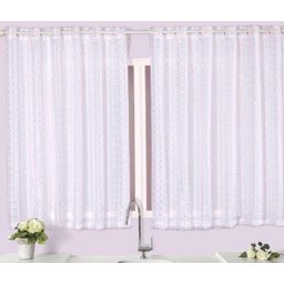 Cortina para Cozinha 2,70mx1,20m com Ilhós para Varão com Voil e Forro Pérola - 3
