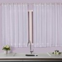 Ver imagem 1 de Cortina para Cozinha 2,70mx1,20m com Ilhós para Varão com Voil e Forro Pérola Branco