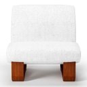 Ver imagem 6 de Poltrona Lusso Estofada Design Moderno Estrutura Madeira Cor Castanho Tecido Boucle