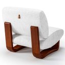 Ver imagem 5 de Poltrona Lusso Estofada Design Moderno Estrutura Madeira Cor Castanho Tecido Boucle