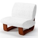 Ver imagem 7 de Poltrona Lusso Estofada Design Moderno Estrutura Madeira Cor Castanho Tecido Boucle
