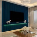 Ver imagem 1 de Painel Ripado 230x250 com Led para Tv 85 Polegadas Nobre Gelius Azul