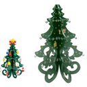 Ver imagem 2 de Mini Árvore de Natal de Madeira Verde 20cm com 23 Enfeites e Laço
