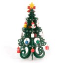 Ver imagem 3 de Mini Árvore de Natal de Madeira Verde 20cm com 23 Enfeites e Laço