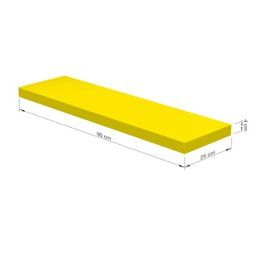Prateleira Suporte Embutido 90x25cm Amarela - Conceito - 3
