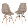Kit 2 Cadeiras Eames Eiffel Botonê - Nude - Base de Madeira Clara - 1