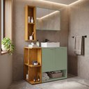 Ver imagem 1 de Conjunto para Banheiro Ibiza Ii Pistache e Naturalle com Espelheira e Gabinete Elegante