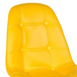Kit 4 Cadeiras Eames Eiffel Botonê - Amarelo - Base de Madeira Clara - 3