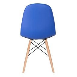 Kit 4 Cadeiras Eames Eiffel Botonê - Azul - Base de Madeira Clara - 4
