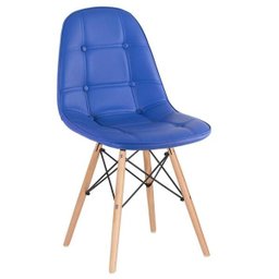 Kit 4 Cadeiras Eames Eiffel Botonê - Azul - Base de Madeira Clara - 2