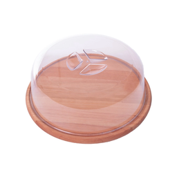 Boleira De Madeira Com Tampa Acrílico Porta Bolo 33Cm Domama - 1 Boleira De Madeira Com Tampa Acrílico Porta Bolo 33Cm Domama - 1