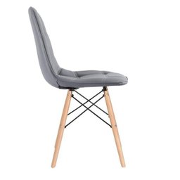 Kit 4 Cadeiras Eames Eiffel Botonê - Cinza Escuro - Base de Madeira Clara - 3